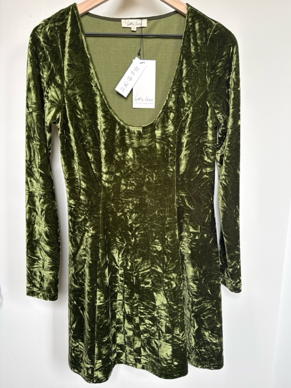 Little Lies Sweet Jane Olive Crushed Mini Dress - Seen on Taylor Swift NWT